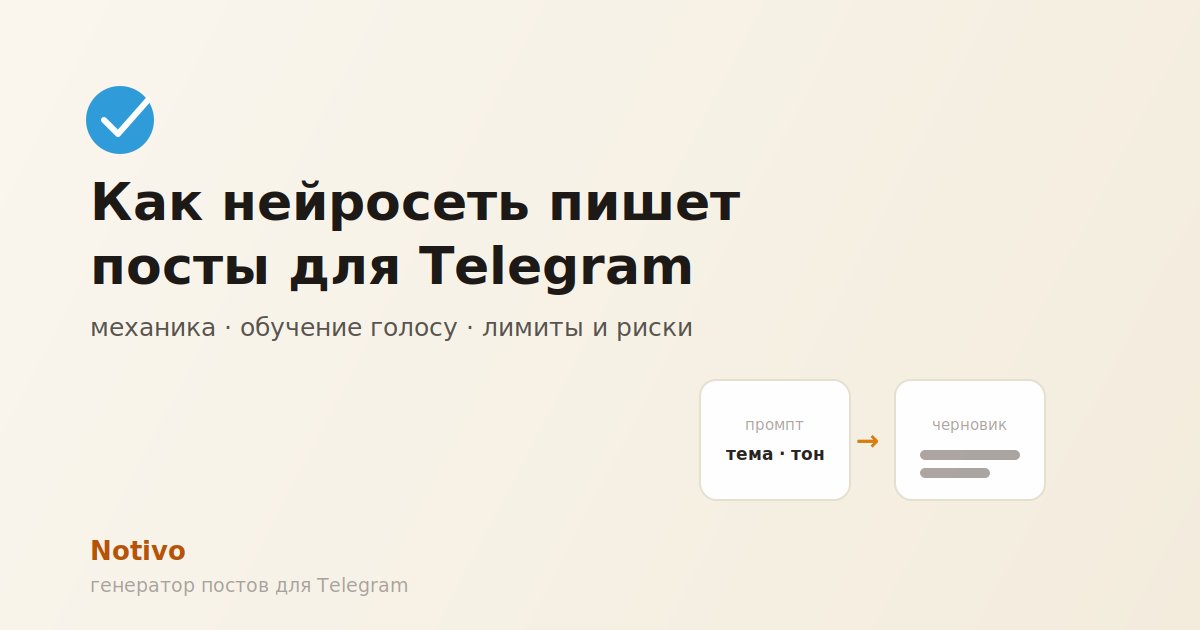 Как нейросеть пишет посты для Telegram: механика генератора