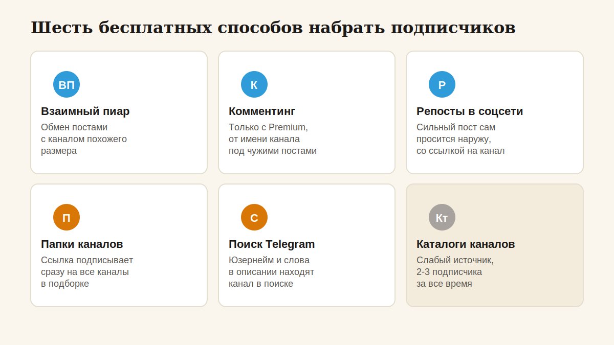 Шесть бесплатных способов продвижения Telegram-канала без бюджета