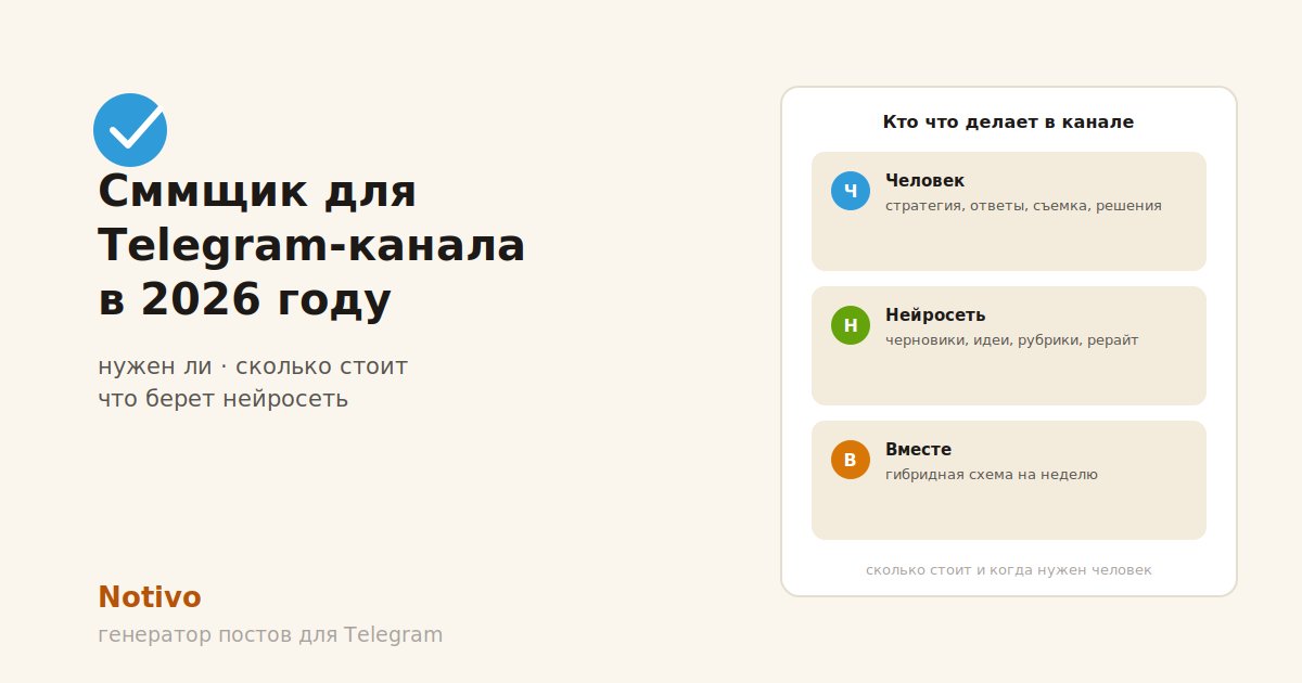 Сммщик для Telegram-канала: нужен ли специалист или справится нейросеть